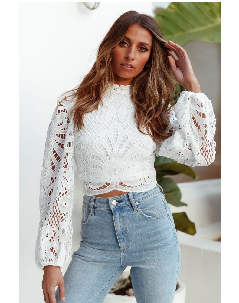 Cecilia® | Lace blouse with halterneck