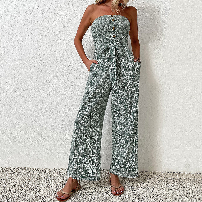 Claudia® | Purple jumpsuit with strapless bow