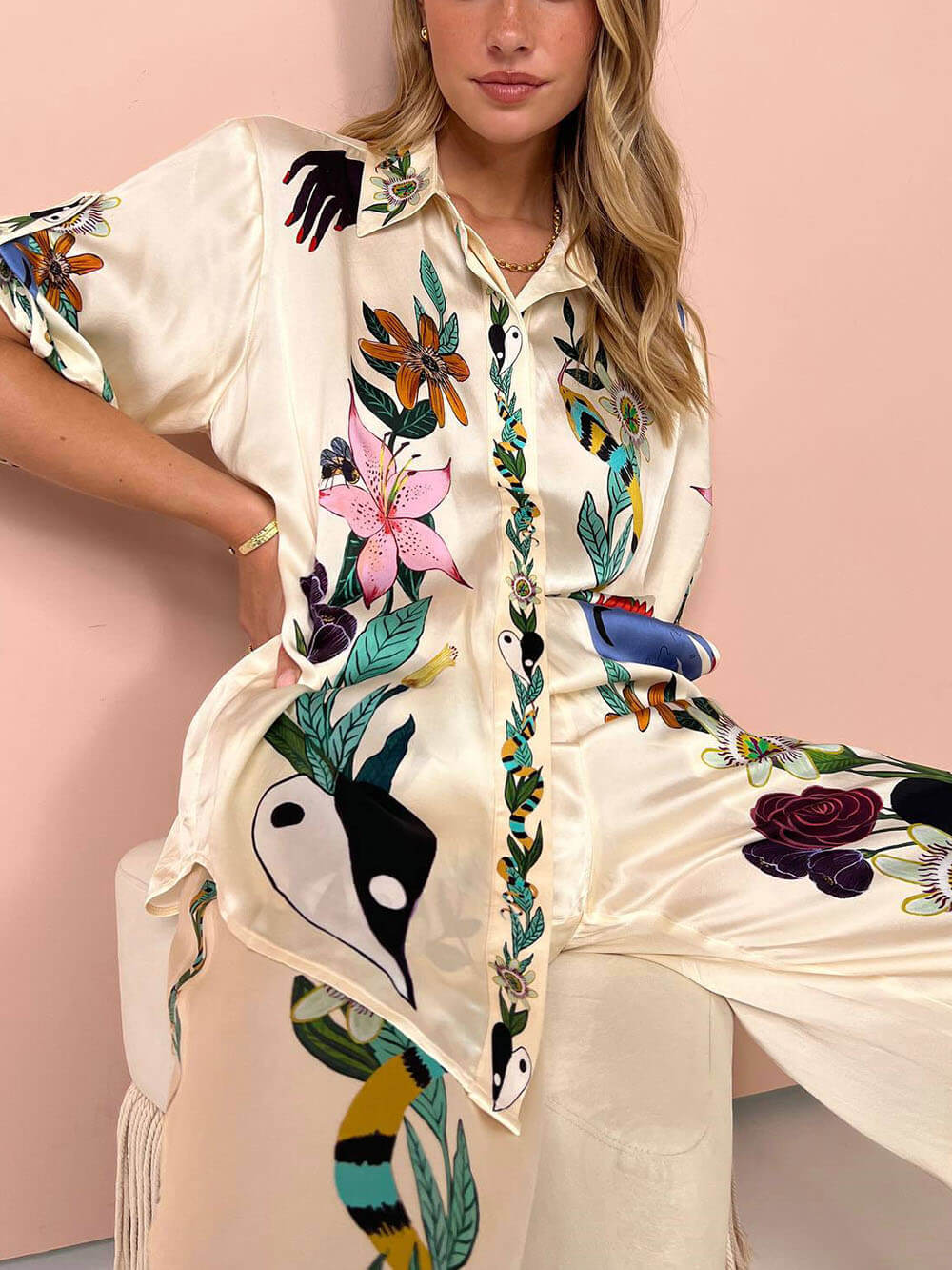 Brozna® | Stylish Satin Set [Blouse + Pants]