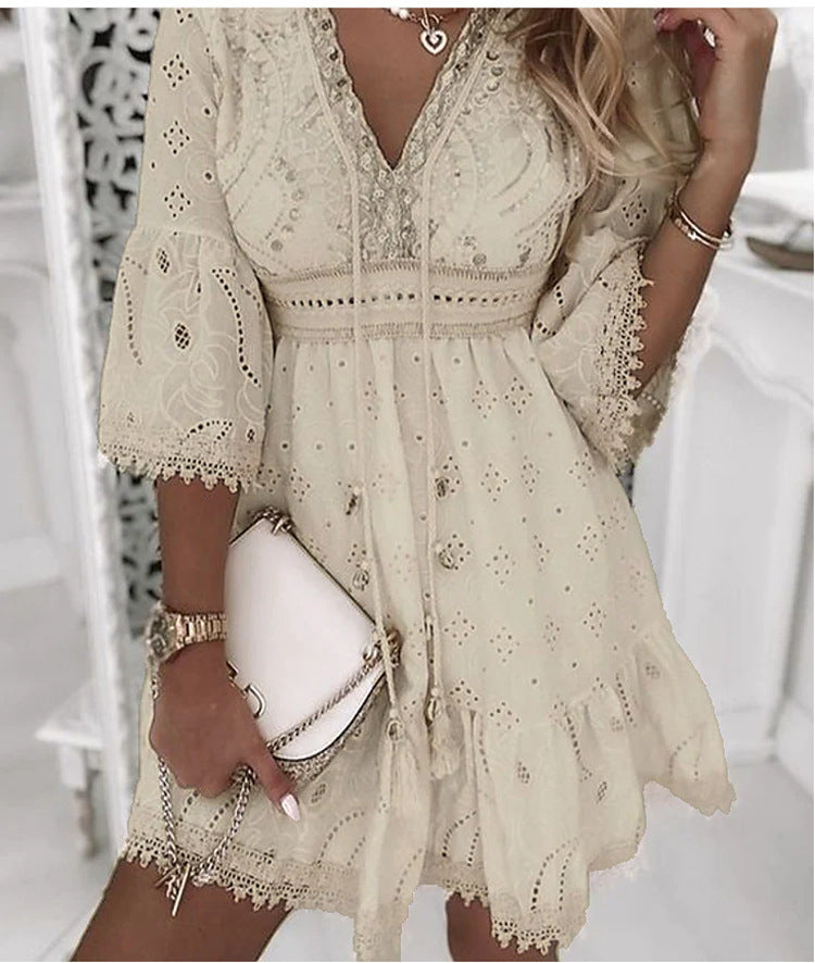 Andrea® | Short boho lace dress