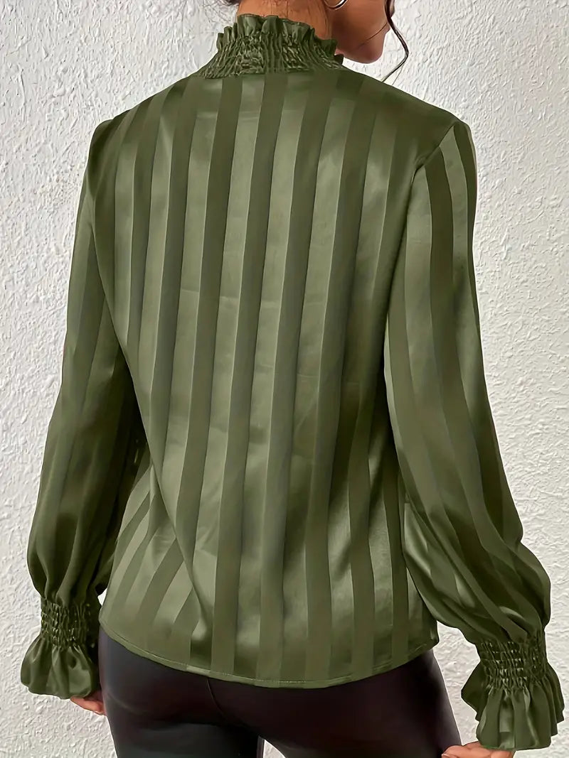 Amara® | Elegant Striped Satin Blouse
