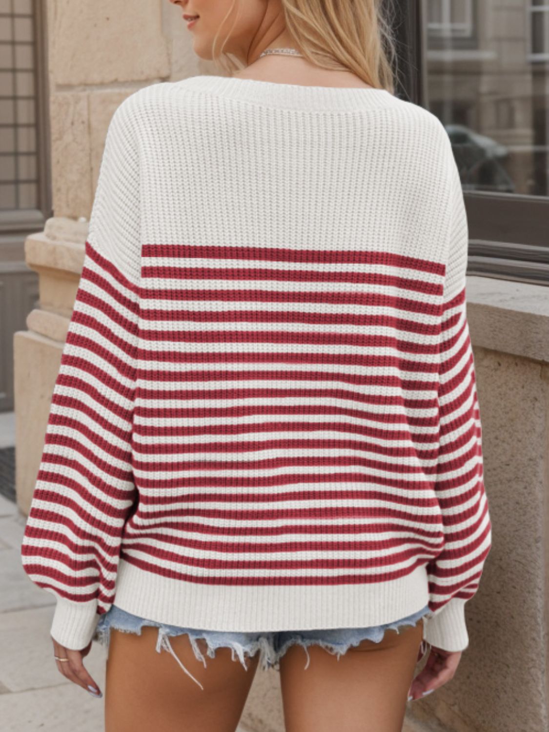 Anita® | Striped long-sleeved sweater with a crew neck
