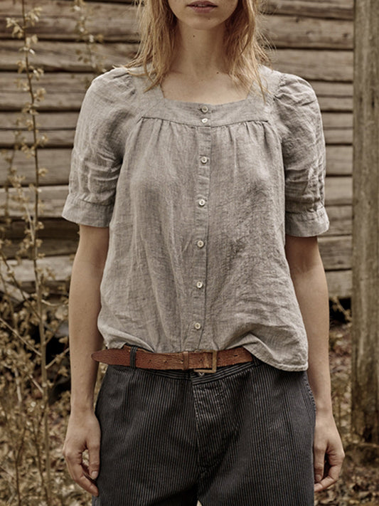 Brete® | Vintage Blouse Made Of Linen And Cotton
