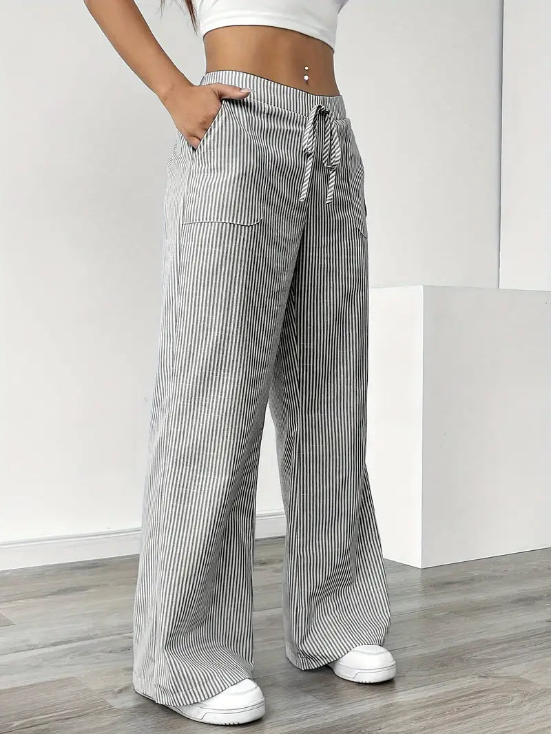 Linda | Elegant Striped Pants with Pockets in Trendy Colors