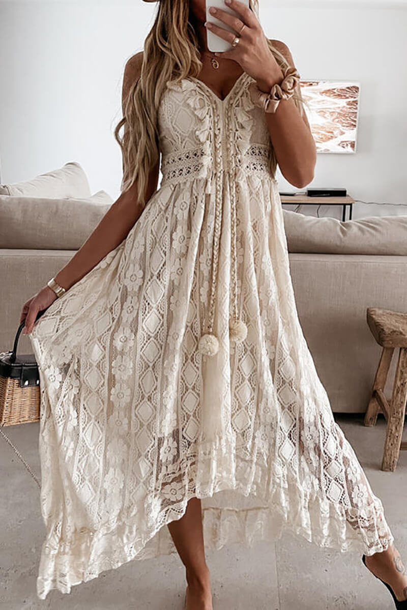 Carmen® | Embroidered midi dress with ruffles