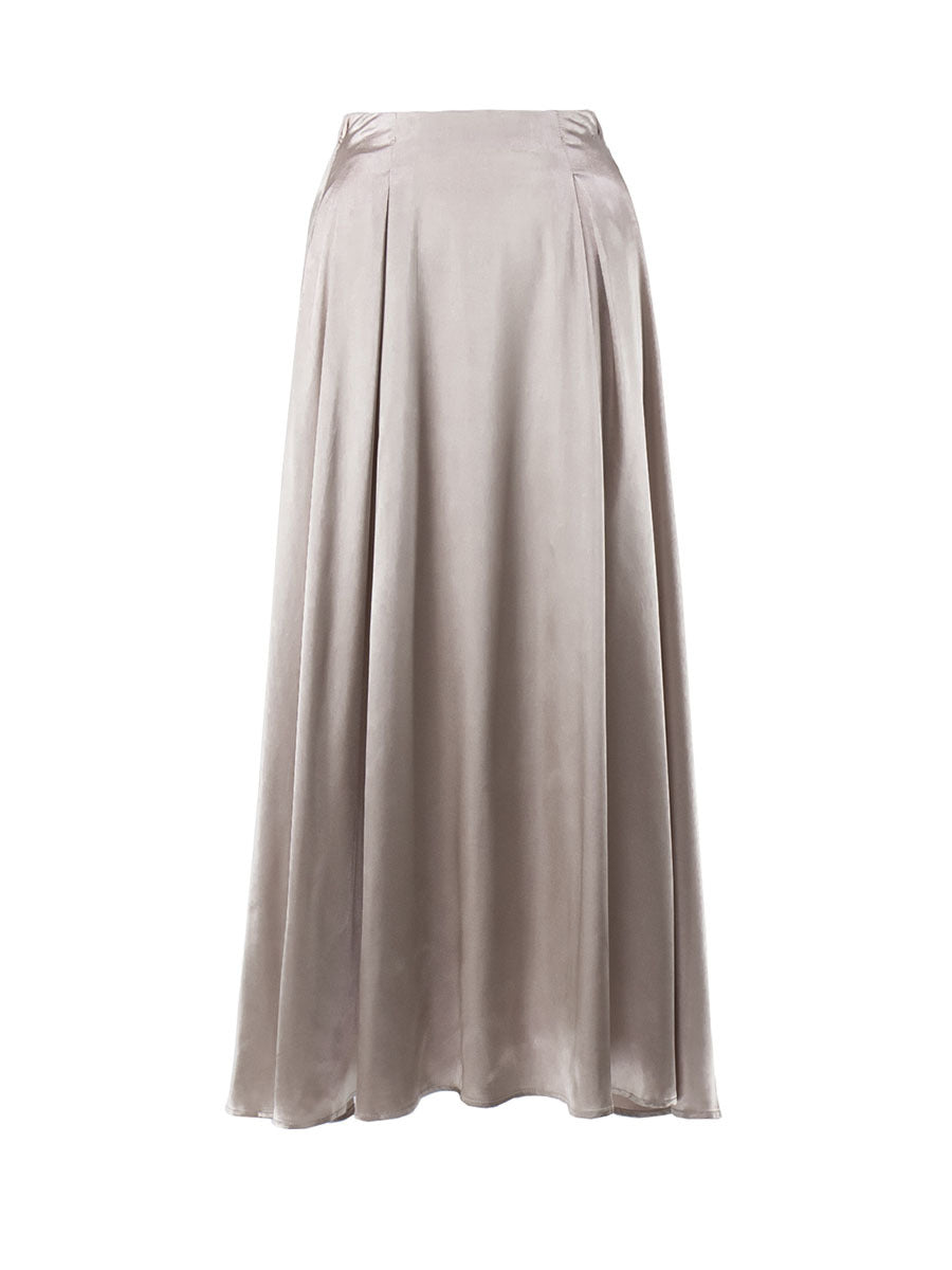 Alba® | Long satin skirt with a high waist