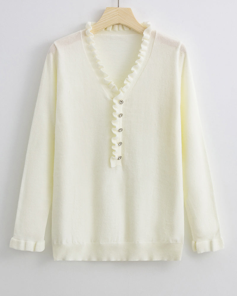 Alessandra® | Elegant ruffle sweater