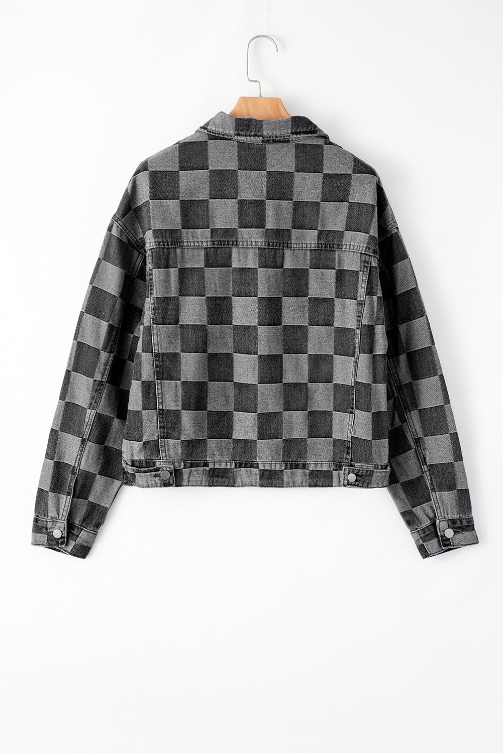 Alicia® | Checked denim jacket with buttons