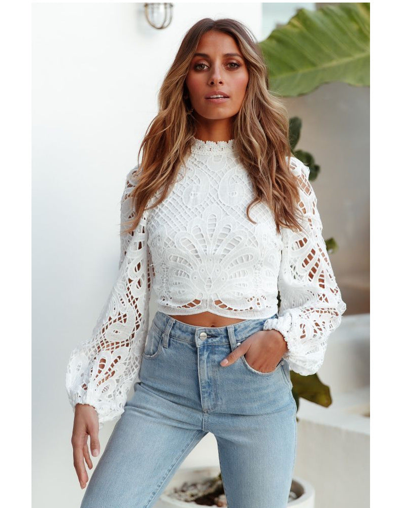 Cecilia® | Lace blouse with halterneck