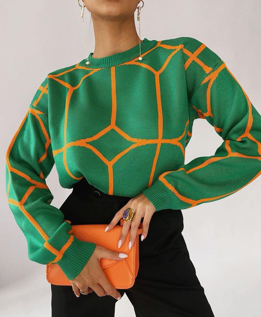 Eira® | Mesh blouse in geometric color