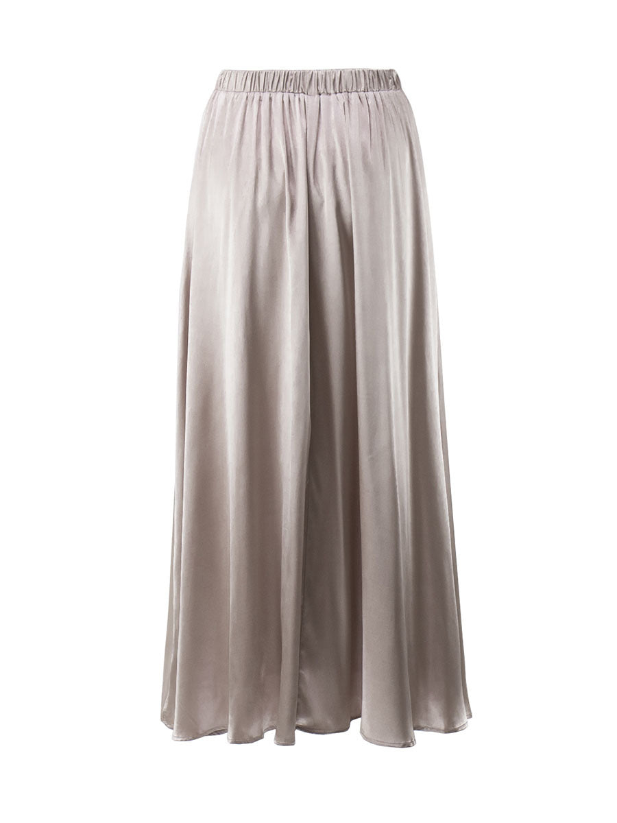 Alba® | Long satin skirt with a high waist