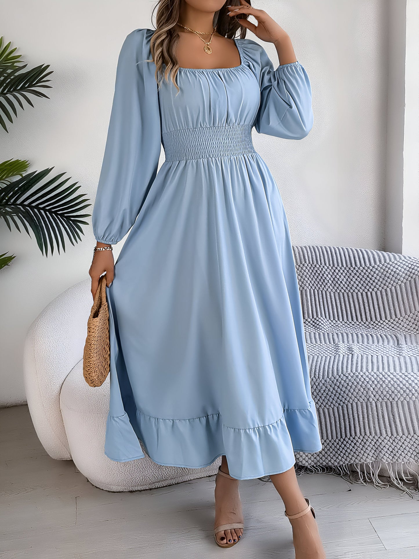 Alicia® | Women's High Waist Ruffle Bridesmaid Dress