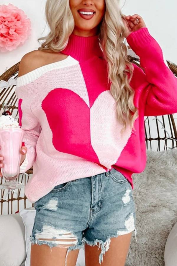 Cora® | Turtleneck sweater with turtleneck and cold shoulders for Valentine's Day