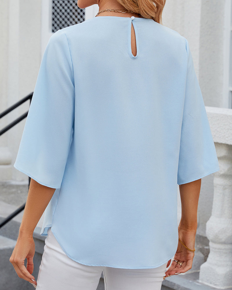 Bruston® | Elegant Blouse With Half Sleeves