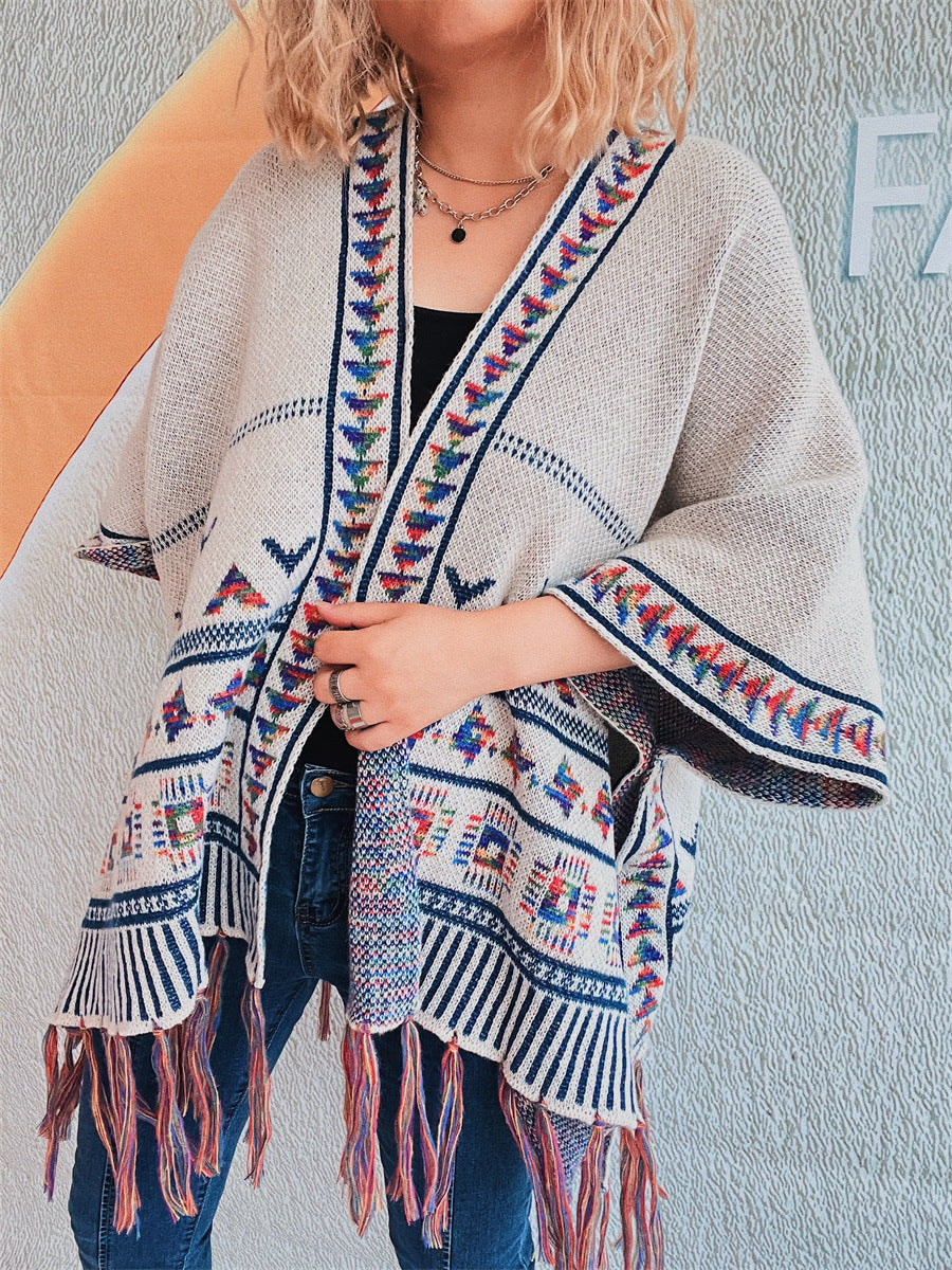 Dominique® | Open front fringe cardigan
