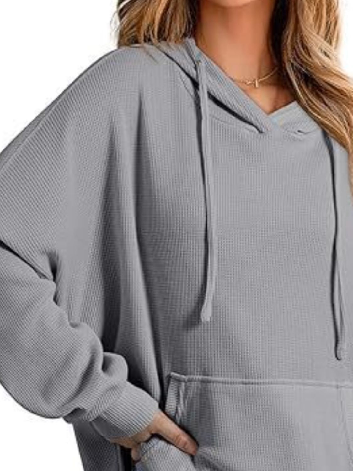 Eleonora® | Long sleeve hoodie with drawstring and slit