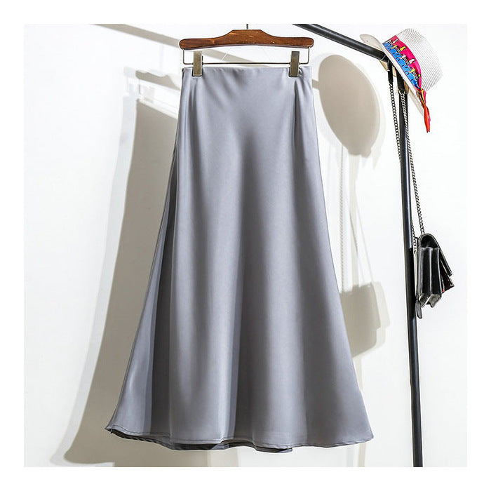 Coralie® | Trendy striped satin A-line skirt for women