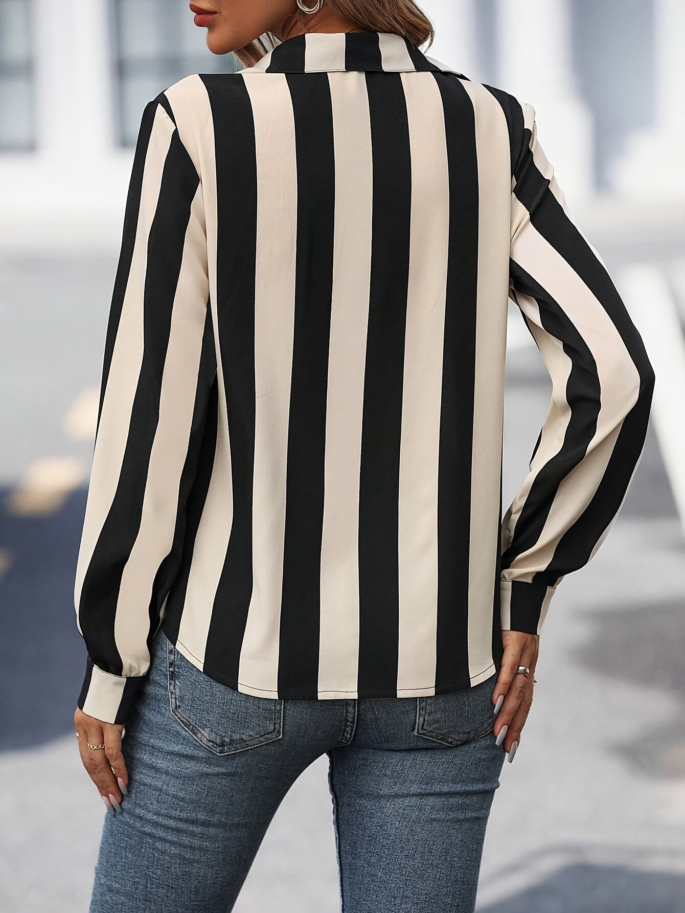 Breigh® | Casual Striped V-Neck Blouse