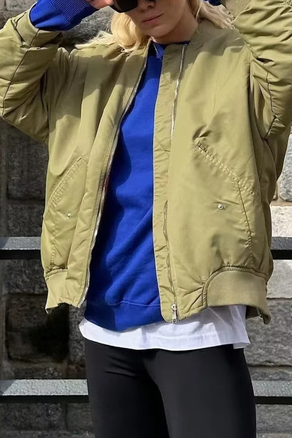 Alina® | Oversized Bomber Loose Biker Jacket