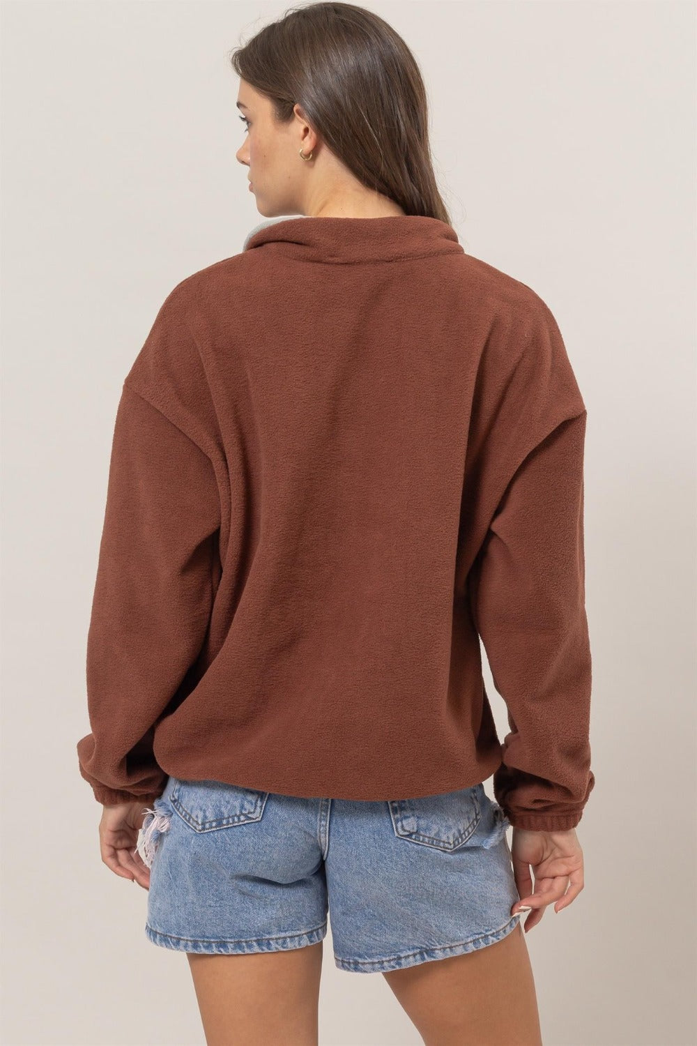 Bruna® | Color block fleece half zip sweatshirt