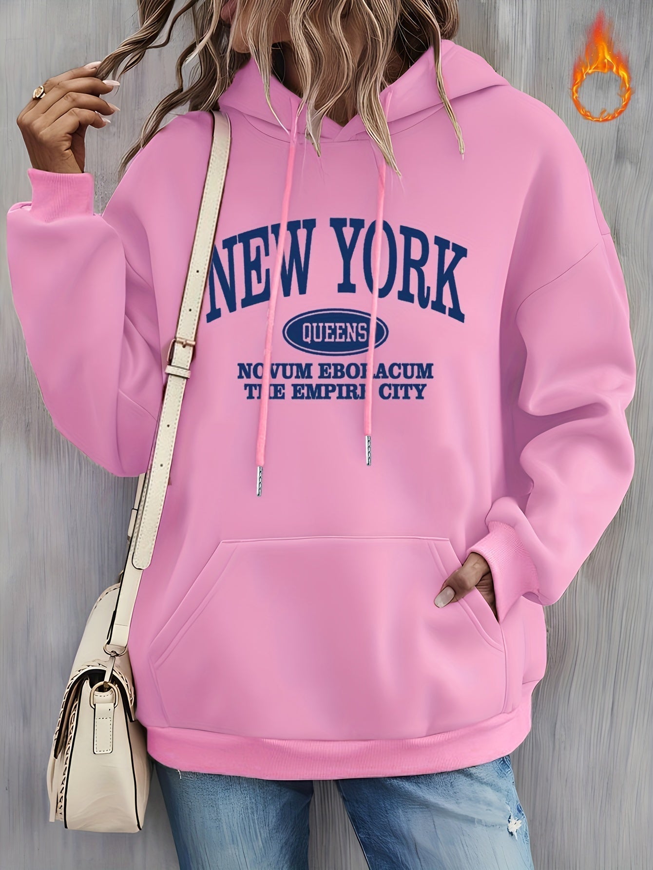 Elisa® | New York print drawstring hoodie