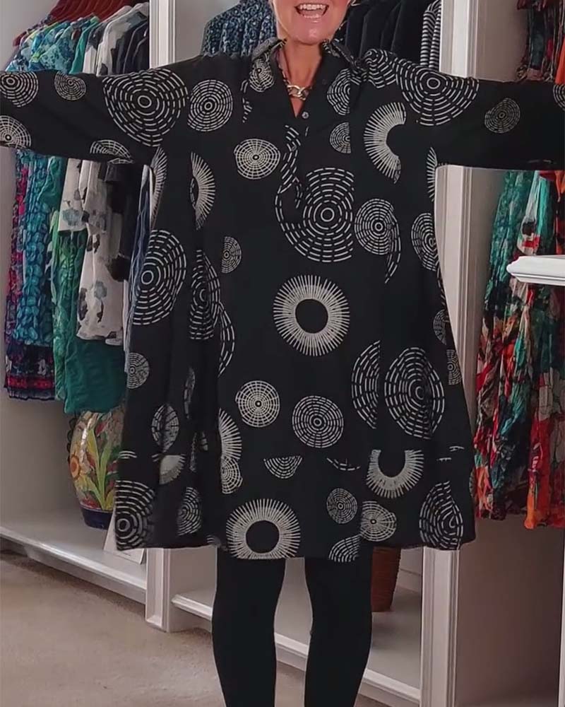 Berta | Casual dress with geometric print
