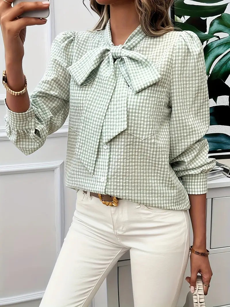 Allegra® | Cotton Blouse With Bow Tie