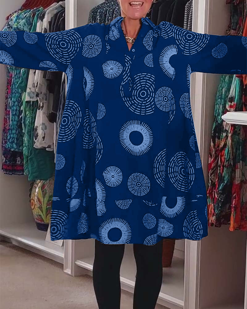Berta | Casual dress with geometric print