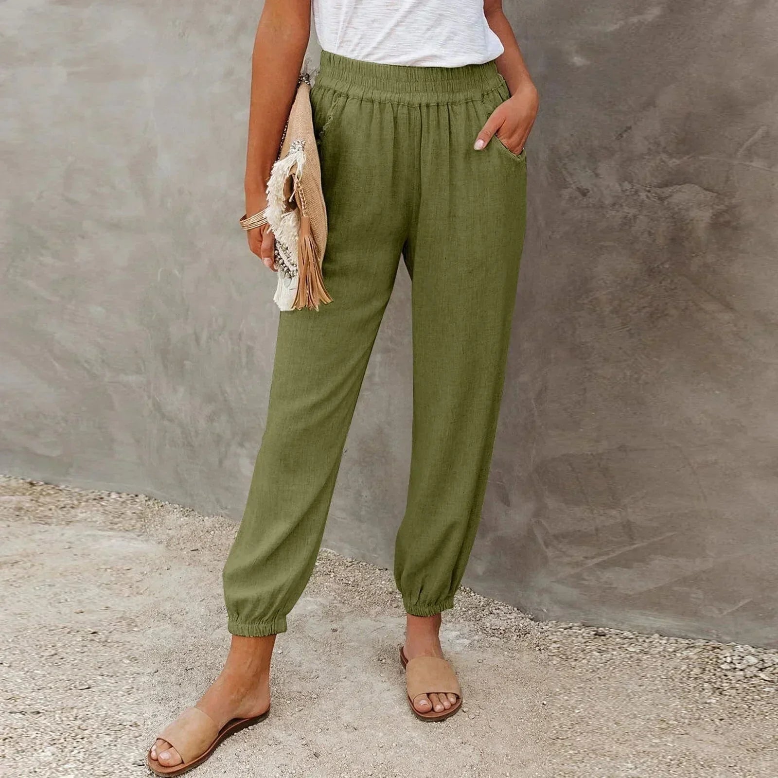 Skye | Women's Summer Pants with High Waist – Lightweight, Breathable & Comfortable with Pockets