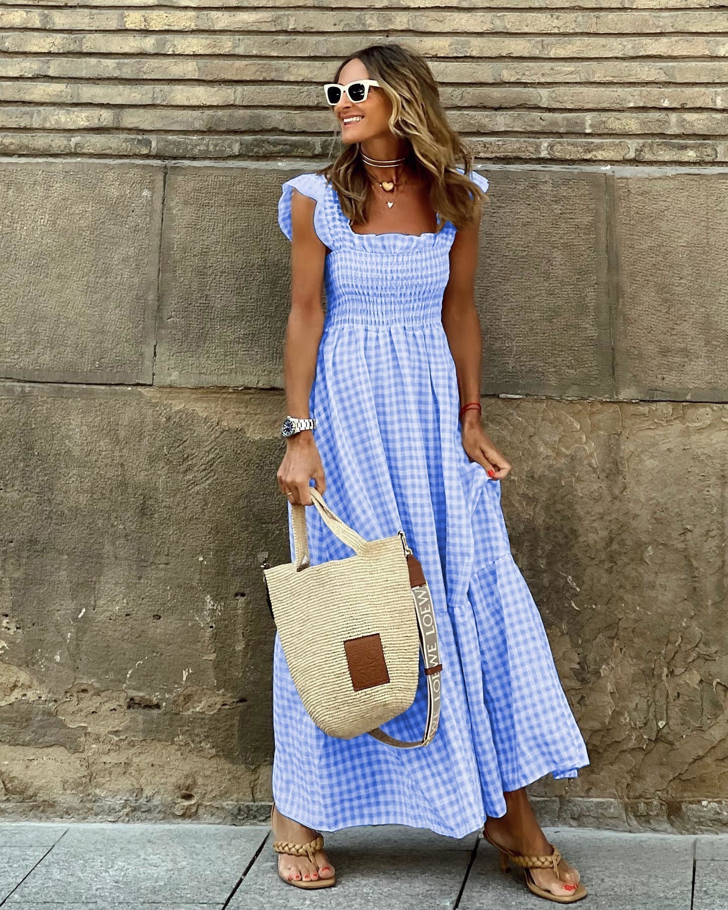 Christine | Elegant Sleeve Smocked Maxi Dress