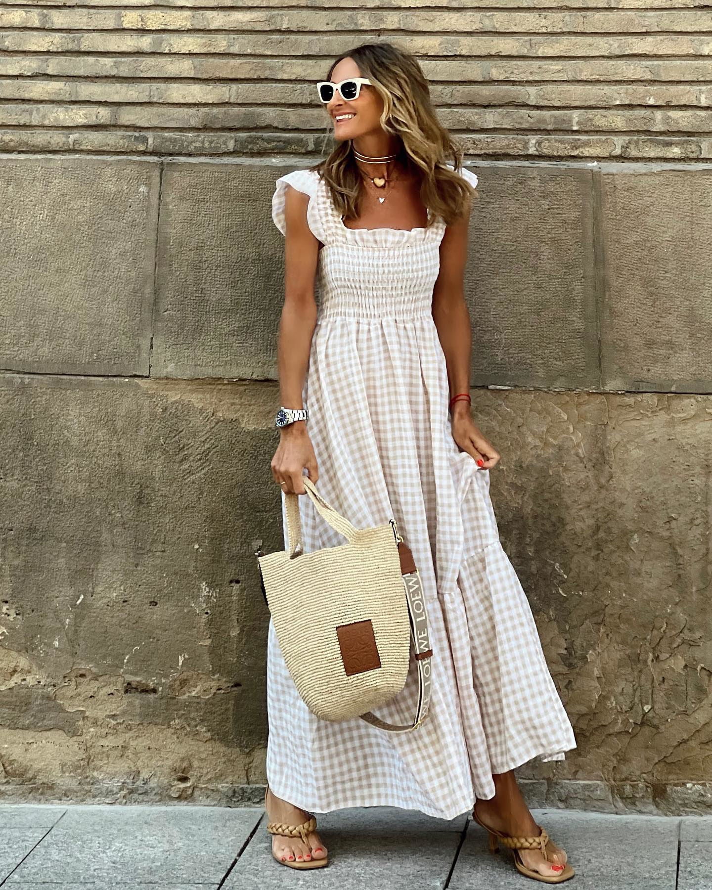 Christine | Elegant Sleeve Smocked Maxi Dress