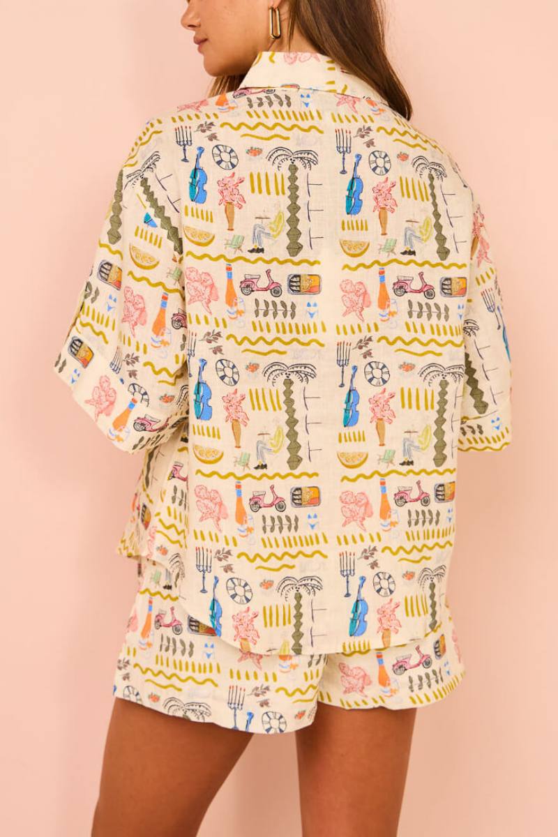 Azucena® | Printed Casual Loose Shorts Set