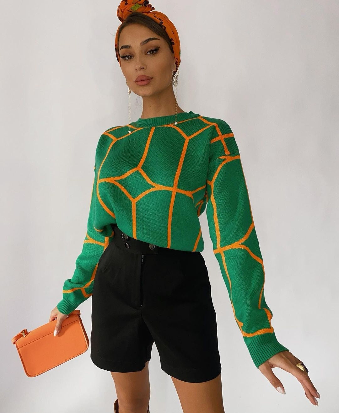 Eira® | Mesh blouse in geometric color