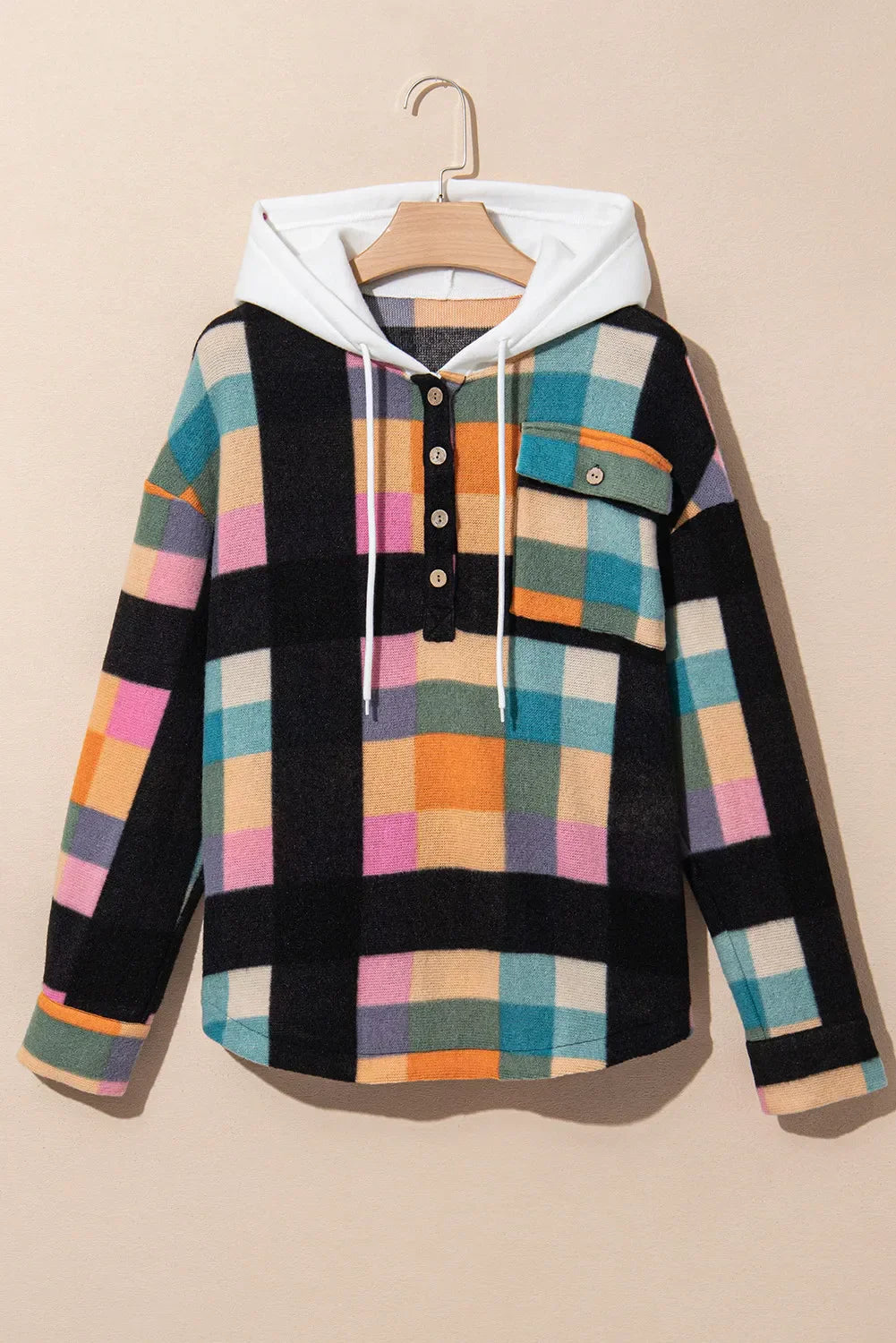 Celia® | Long sleeve drawstring hoodie with color block design