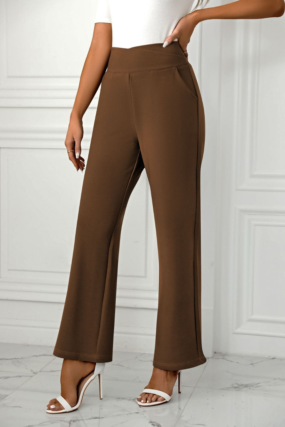 Ava® | Straight leg trousers with high waist