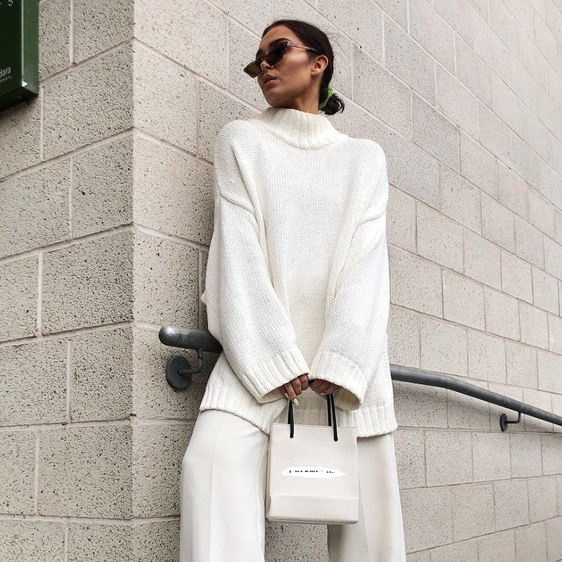Elisa | Loose roll collar sweater for women