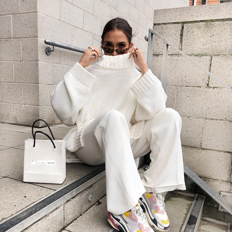 Elisa | Loose roll collar sweater for women