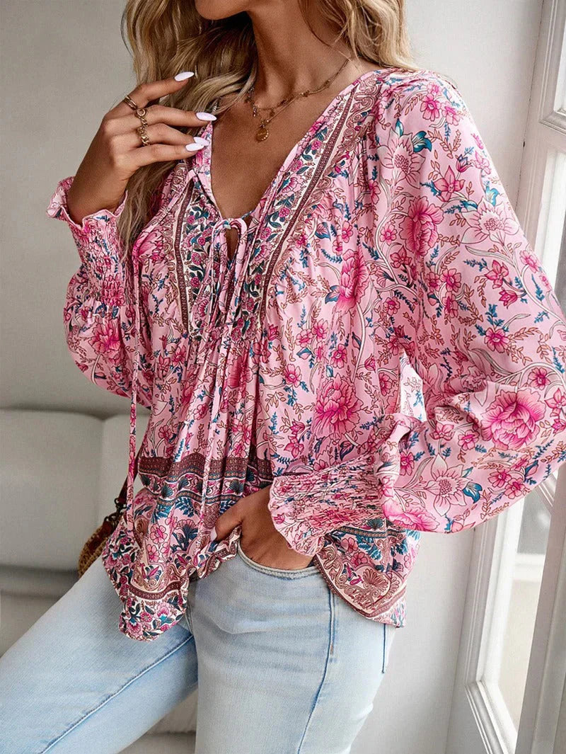 Bucke® | Floral Blouse With Long Sleeves For Women