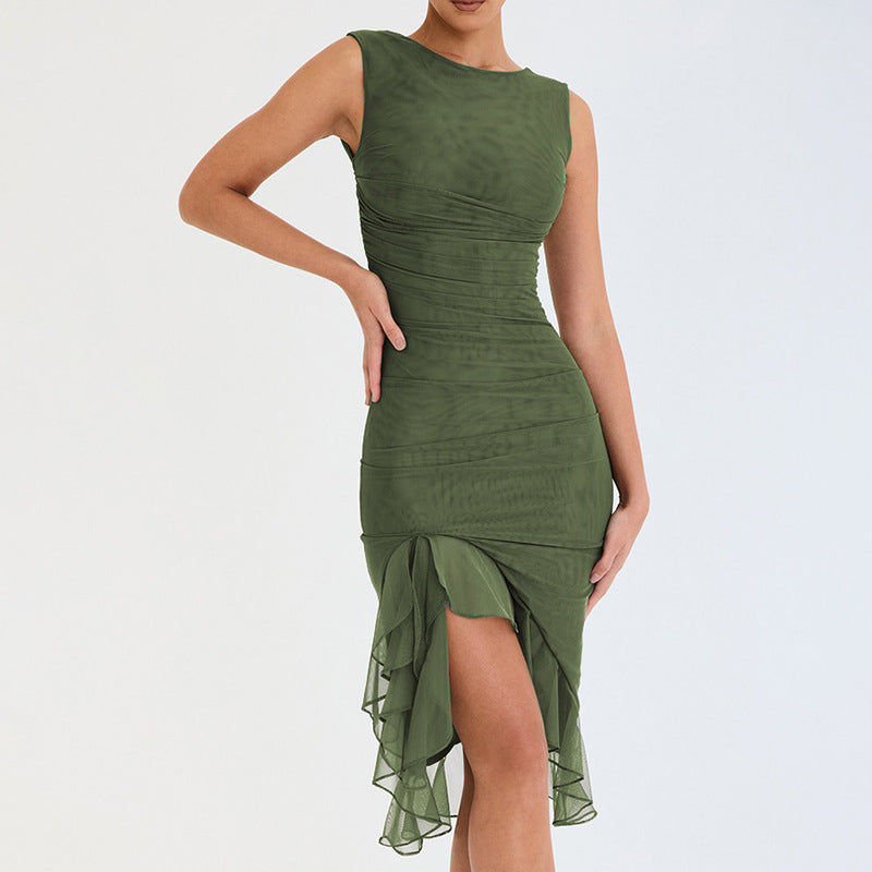 Carolina® | Short asymmetrical dress with ruffles