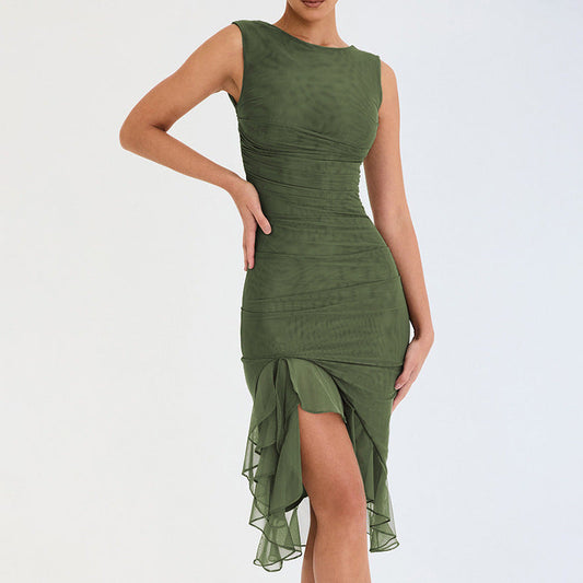 Carolina® | Short asymmetrical dress with ruffles