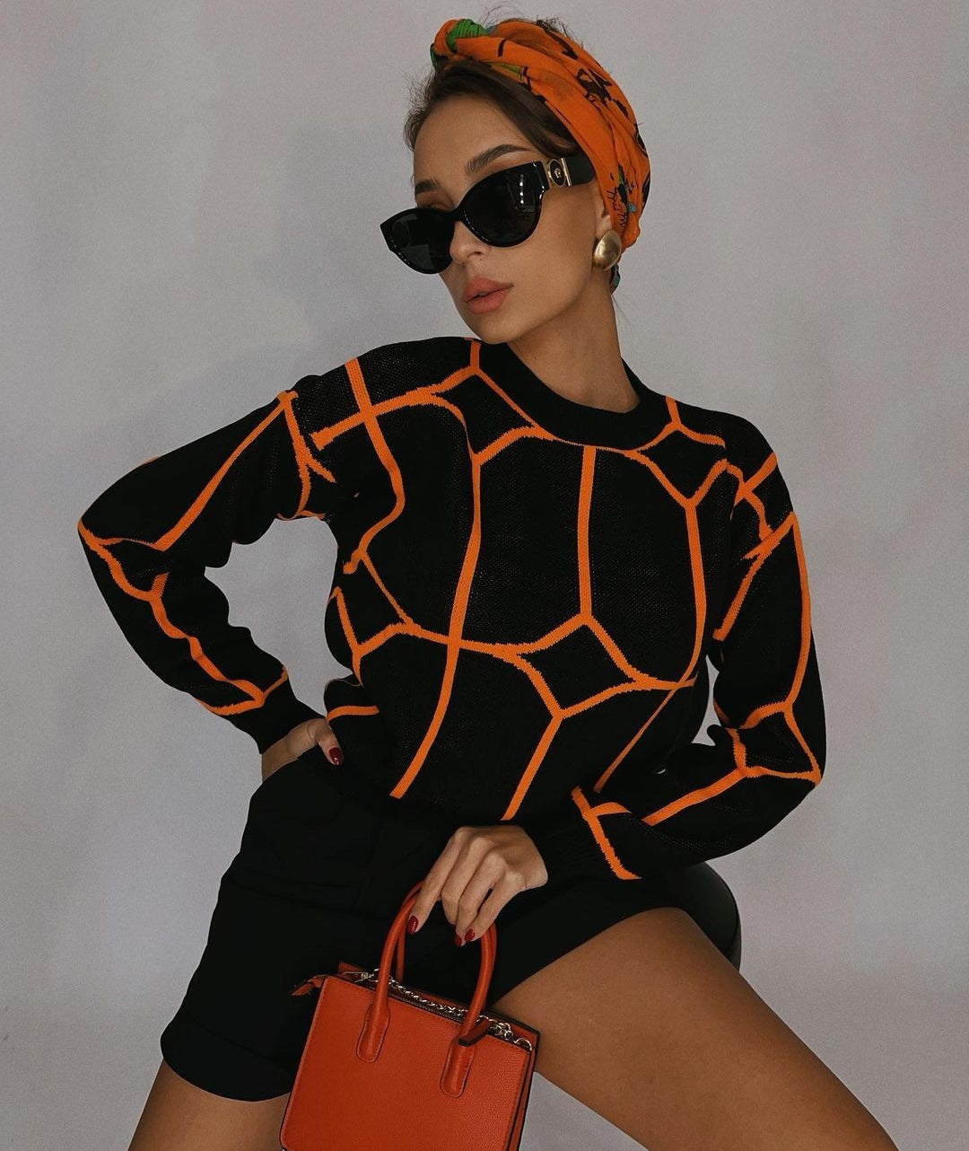 Eira® | Mesh blouse in geometric color