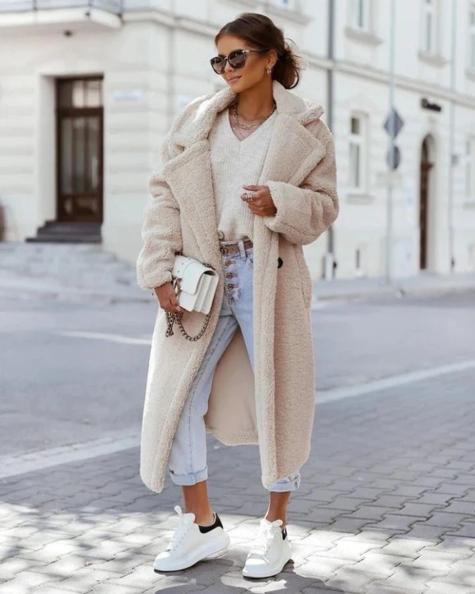 Aurelia® | Elegant long teddy coat