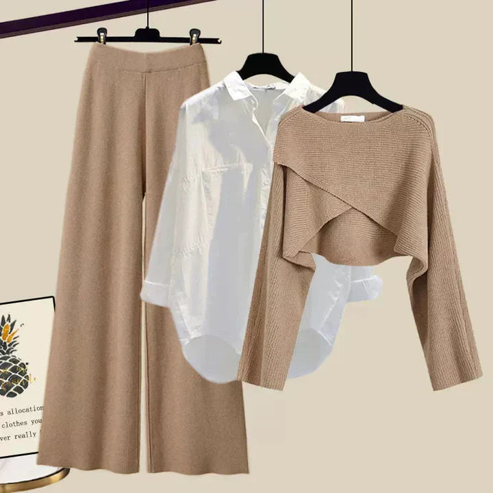 Elda® | Cashmere Long Sleeve Three-Piece Set