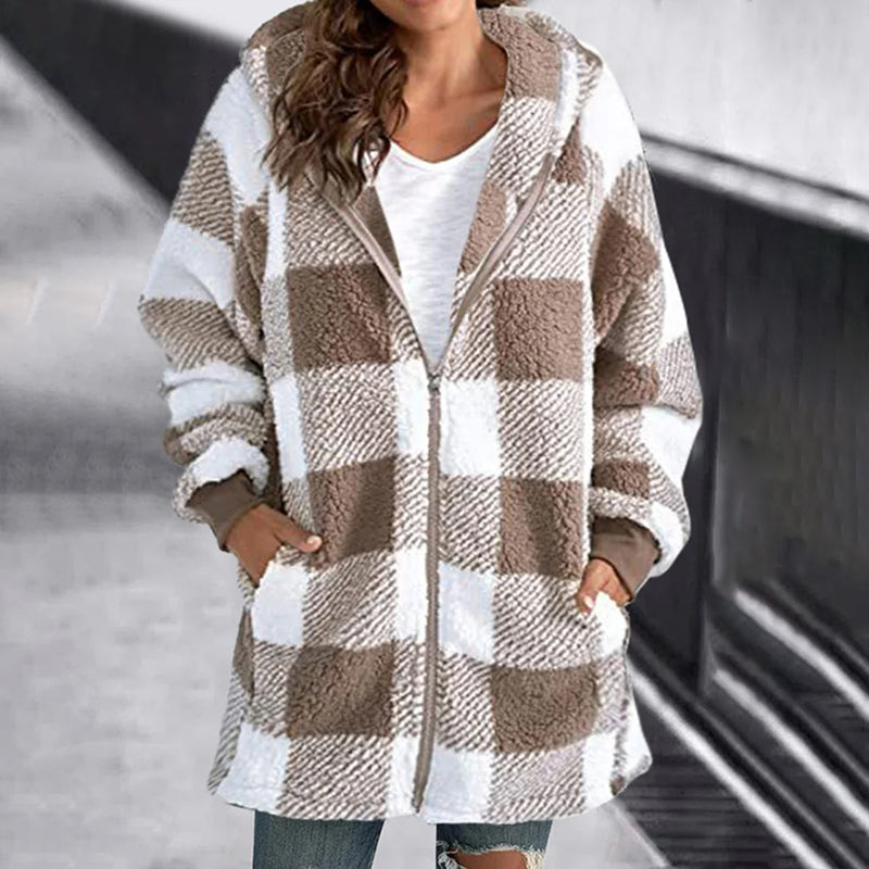 Alina | Checked hooded jacket for women