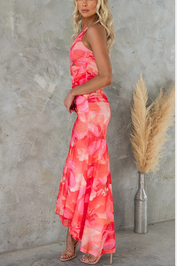 Cassandra® | Glamorous long dress with a floral pattern