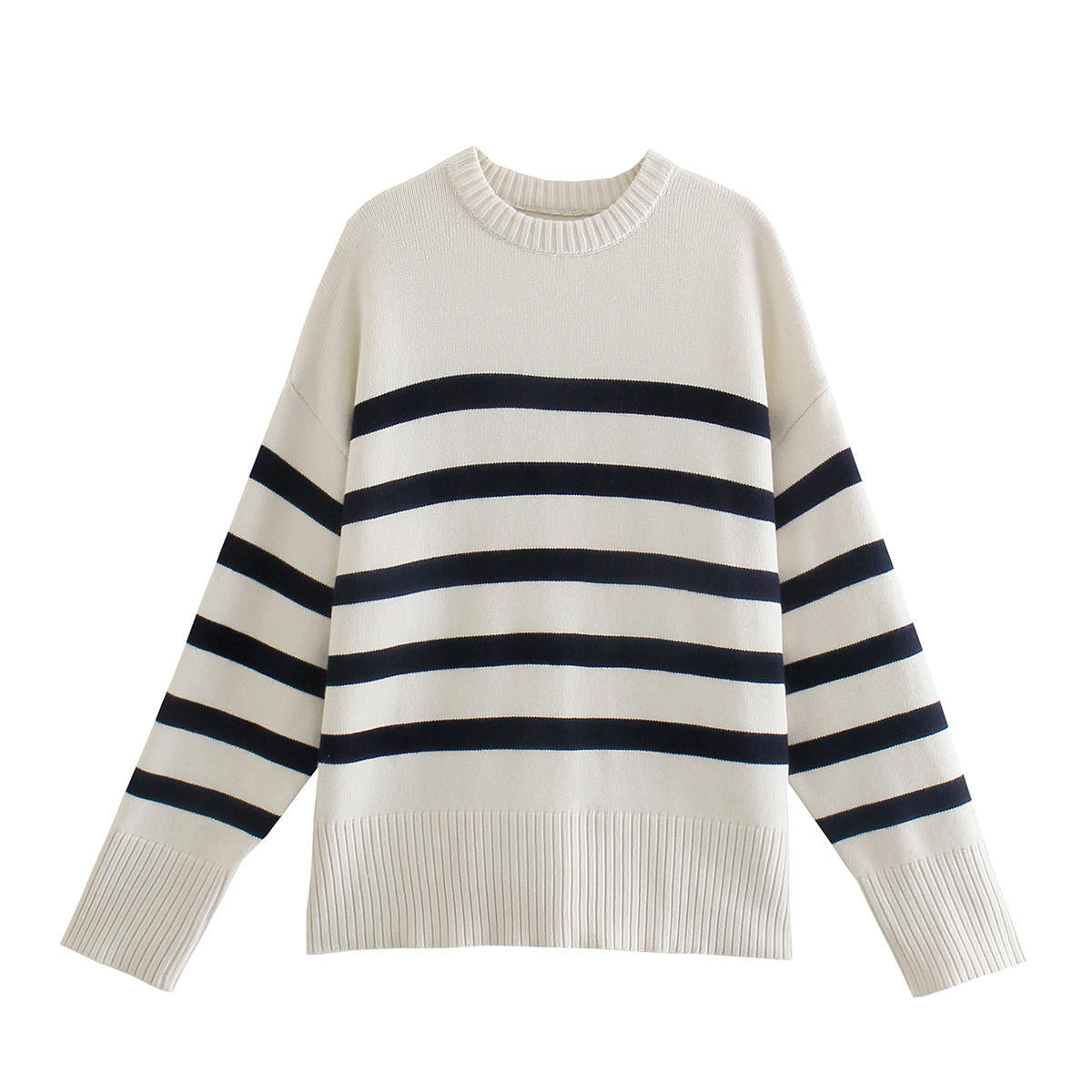 Cassandra® | White striped mesh blouse