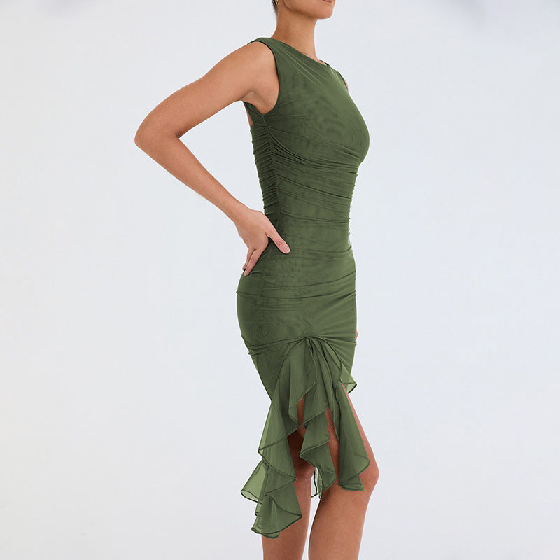 Carolina® | Short asymmetrical dress with ruffles
