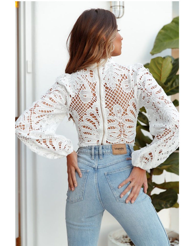 Cecilia® | Lace blouse with halterneck