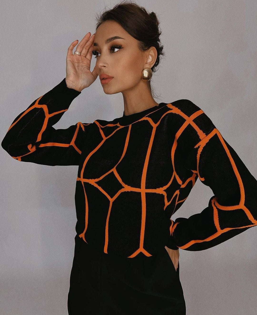 Eira® | Mesh blouse in geometric color
