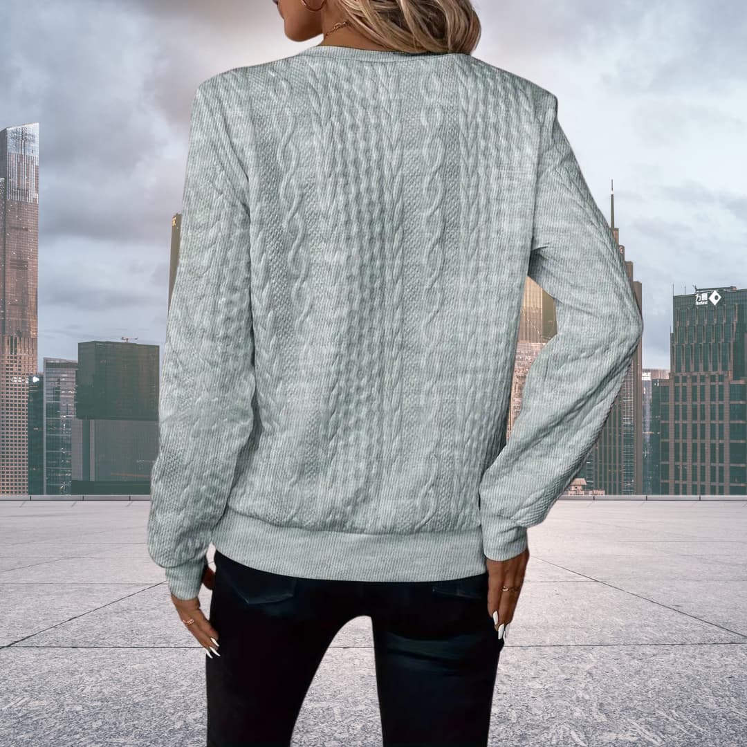 Penny | Women's Cable Knit Zip-Up Sweater